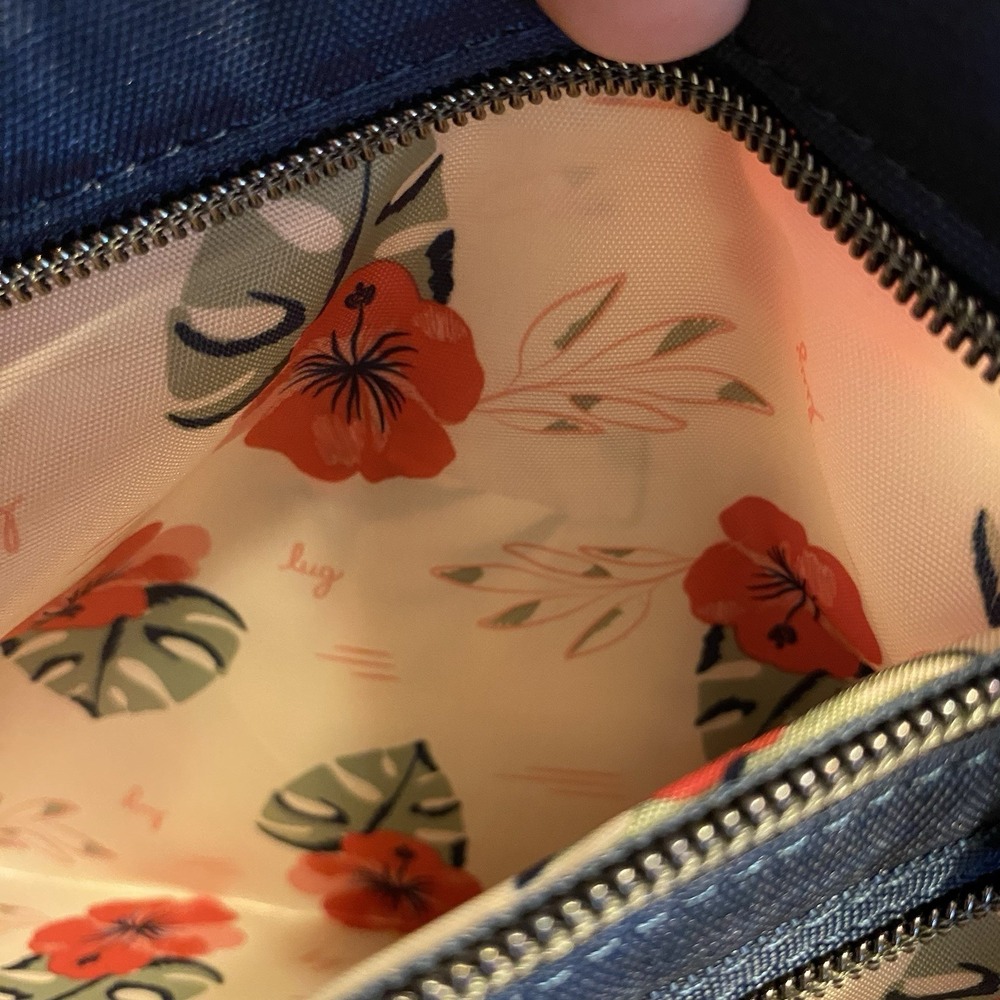 LUG Apollo Embroidered Tote Monstera Tropical Travel Preppy Beach Cross Body LG - Picture 12 of 12
